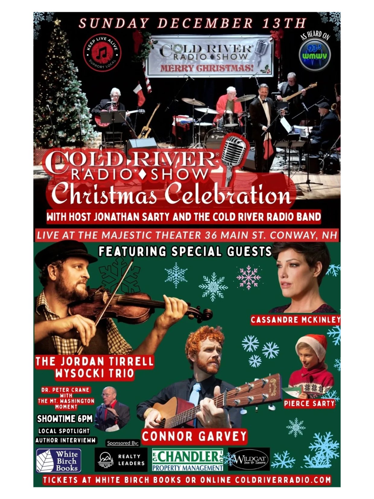 Cold River Radio Show Christmas Celebration 2026 with Connor Garvey, Cassandre McKinley, The Jordan 