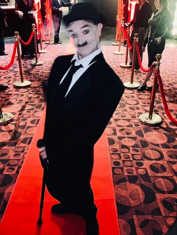 Charlie Chaplin graces the red carpet.