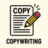 Illustration of a pencil writing on a paper labeled 'COPY' with the word 'COPYWRITING' below.
