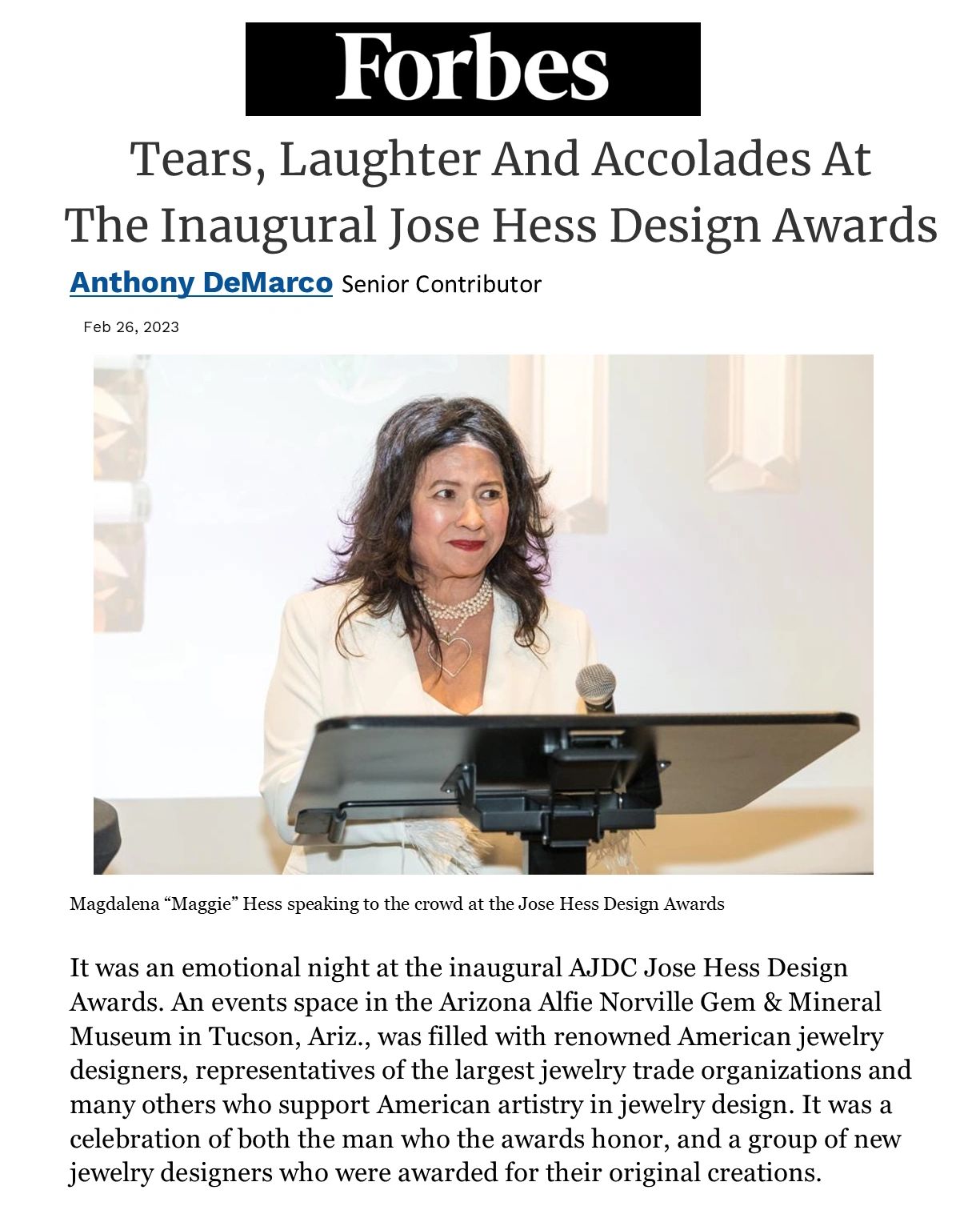 The Jose Hess Design Awards Forbes