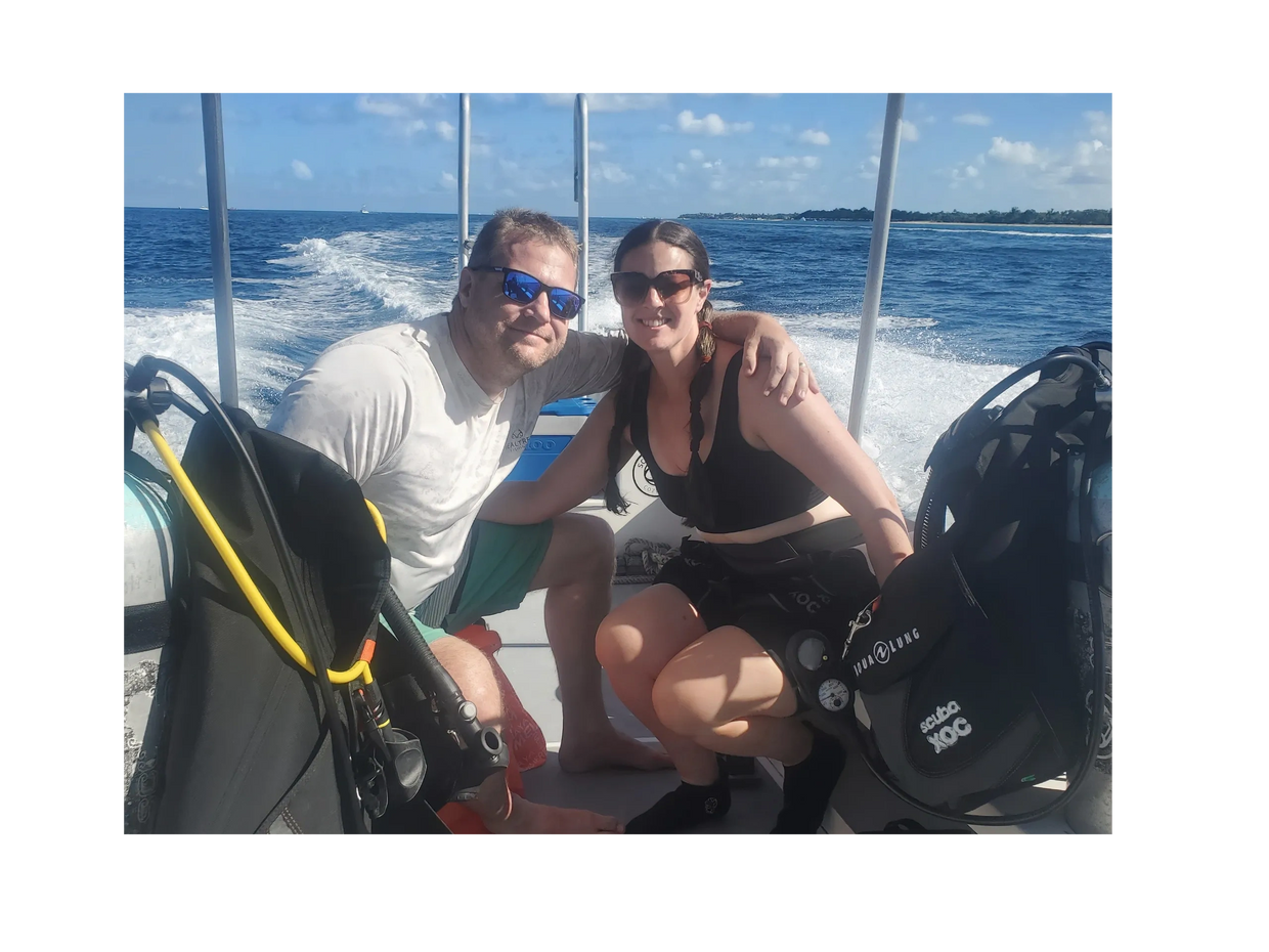 A couple of st george folks living the dream diving in Cozumel