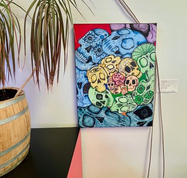 Artist:  Tommy Vigil
Title:    Spirals
Materials:  Ink & Acrylic on Canvas
Price:     $550
Contact: 