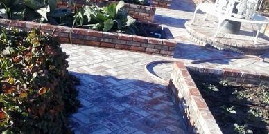 Brick Planters and brick walkway paths Weatherford TX