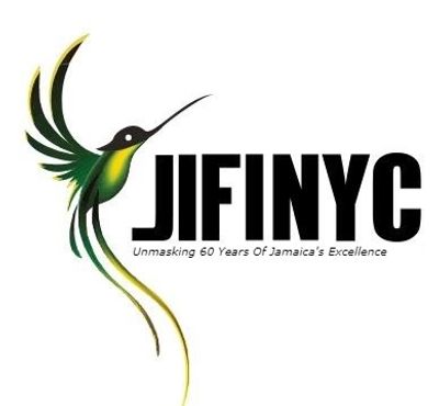 Logo of JIFINYC with a stylized hummingbird and tagline about Jamaica's excellence.