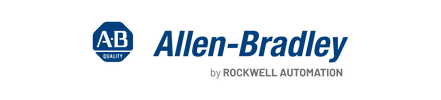 Blue "Allen Bradley" letters with gray underneath below in logo by Rockwell Automation on kciss.com