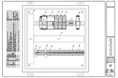 Control system panel drawing.