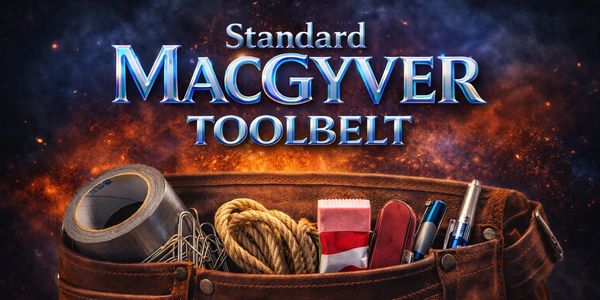 A classic MacGyver toolbelt packed with essential survival items.