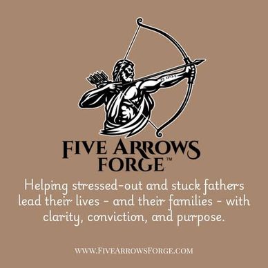 Logo and mission statement of Five Arrows Forge.