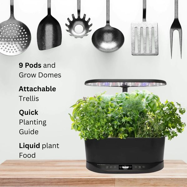 AeroGarden Bounty Basic - Indoor Garden with LED Grow Light, Black