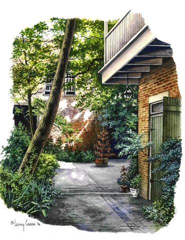 Private pation scene in New Orleans