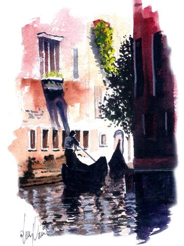 Gondolas in the Venice Canals