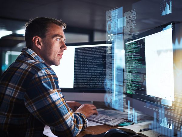 A person working on their computer