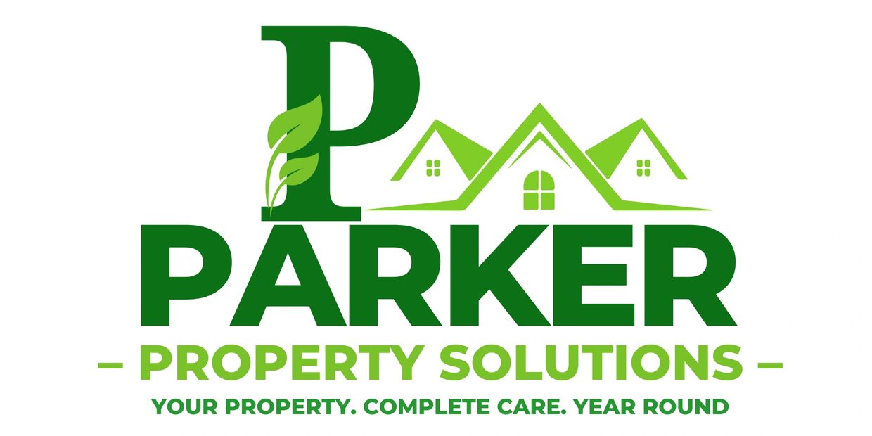 Logo of Parker Property Solutions with green leaf and house roof imagery.
