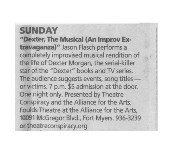 Newspaper clipping from The News-Press, May 19th 2017 announcing the show.