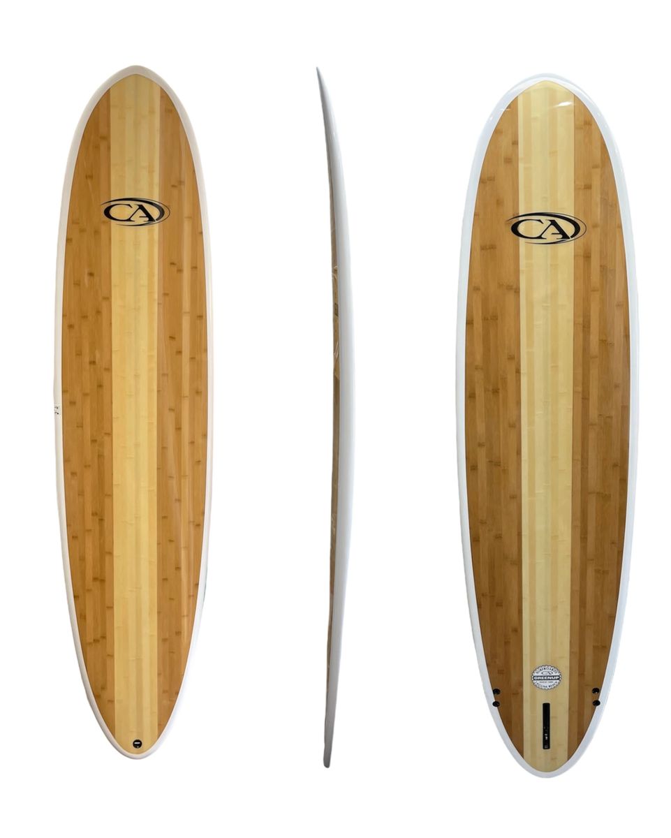 CA PERFORMANCE 8’0 GLOSS & POLISH EPOXY BAMBOO SURFBOARD W FINS INCLUDED