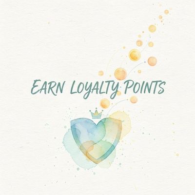 Watercolor heart design with loyalty points message.