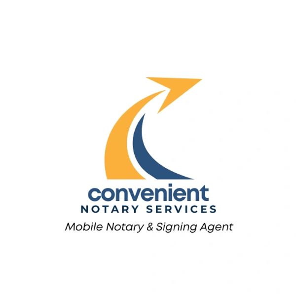 Logo for Convenient Notary Services with an arrow.