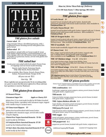 Menu - The Pizza Place