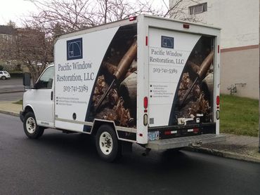 Vehicle Box Truck Wrap, Logo Design, Vehicle Graphic Design and Installation, Astoria, OR
