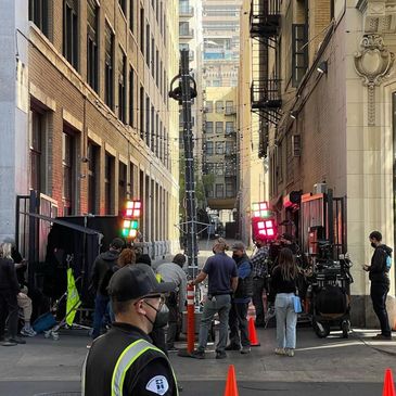 Security Guard on production set of a movie in Los Angeles, CA