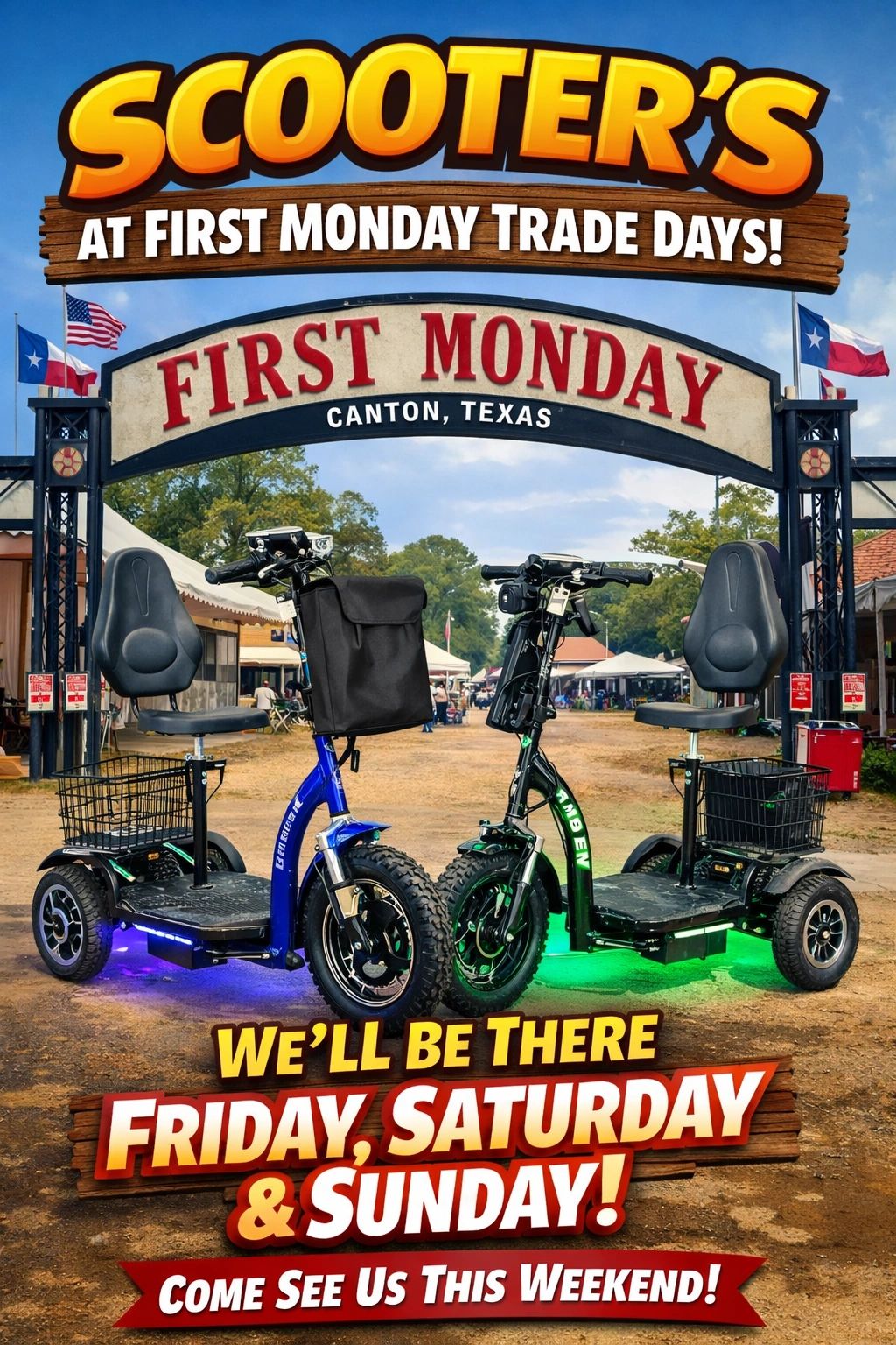Stop by and see us . 
We are on row 11 next to the bridge. 
At the end of trade center II and across