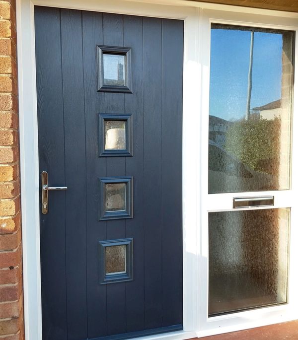 Composite door with Midrail side panel fitted by Nottingham Front Doors' Trained installers.