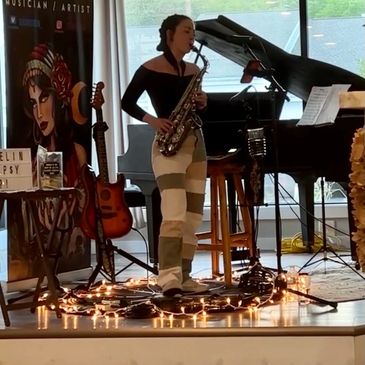 Dani playing saxophone
