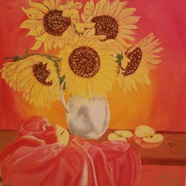 Someone paid me money to paint some sunflowers for their place of business.