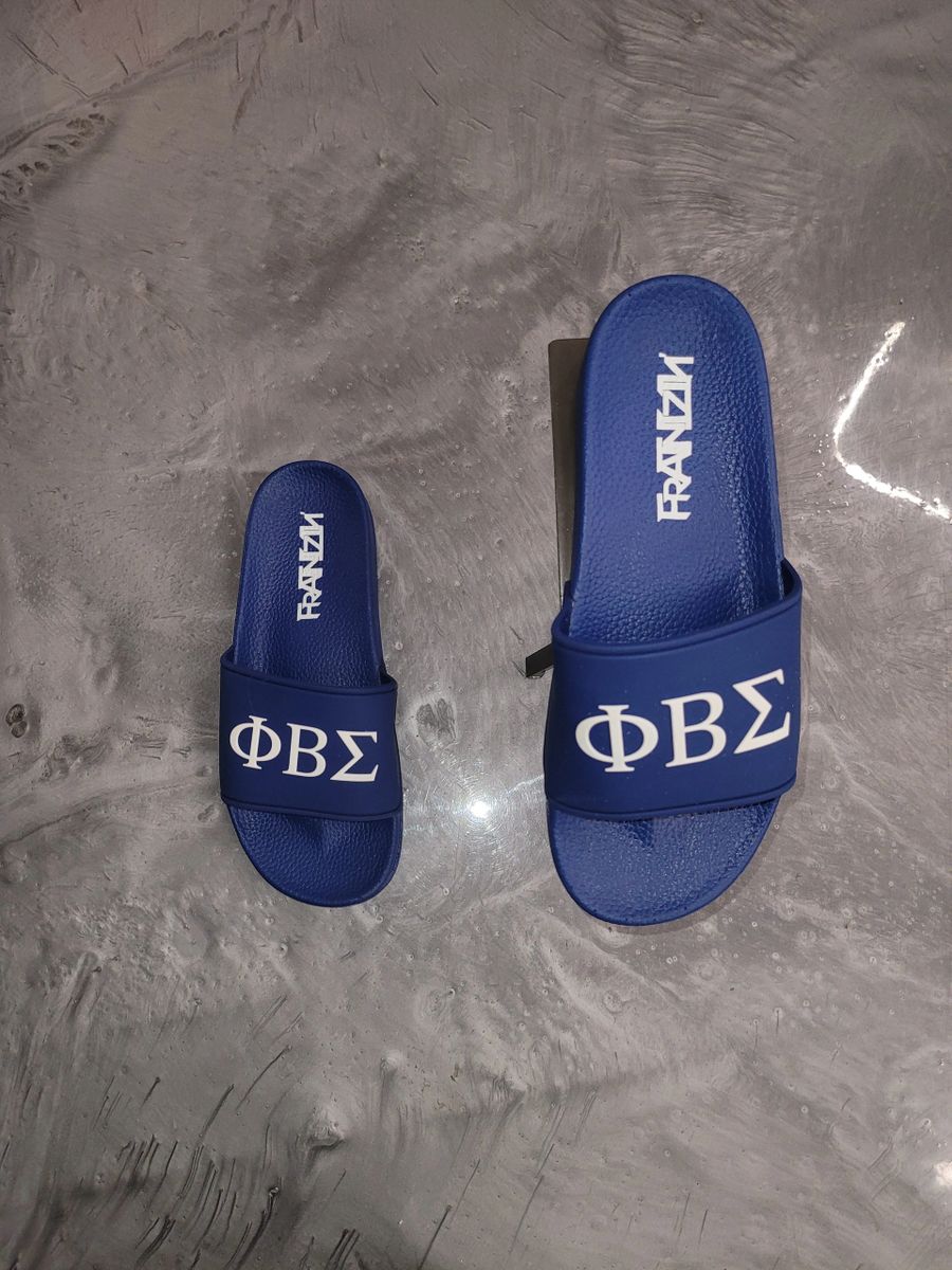 Phi Beta Sigma Slide Sandals - Women's Slide Sandals - White - Phi Beta  Sigma Slide Sandals, US10 (EU43) in 2023