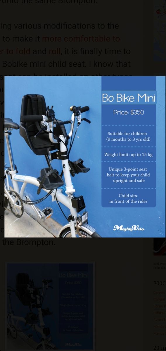 Brompton Child seat Demo