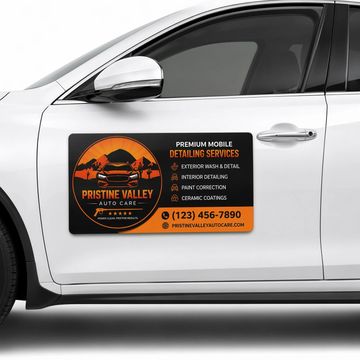 Car with Pristine Valley Auto Care advertisement sticker