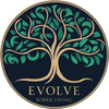 Artistic tree logo with the words 'Evolve Sober Living'.