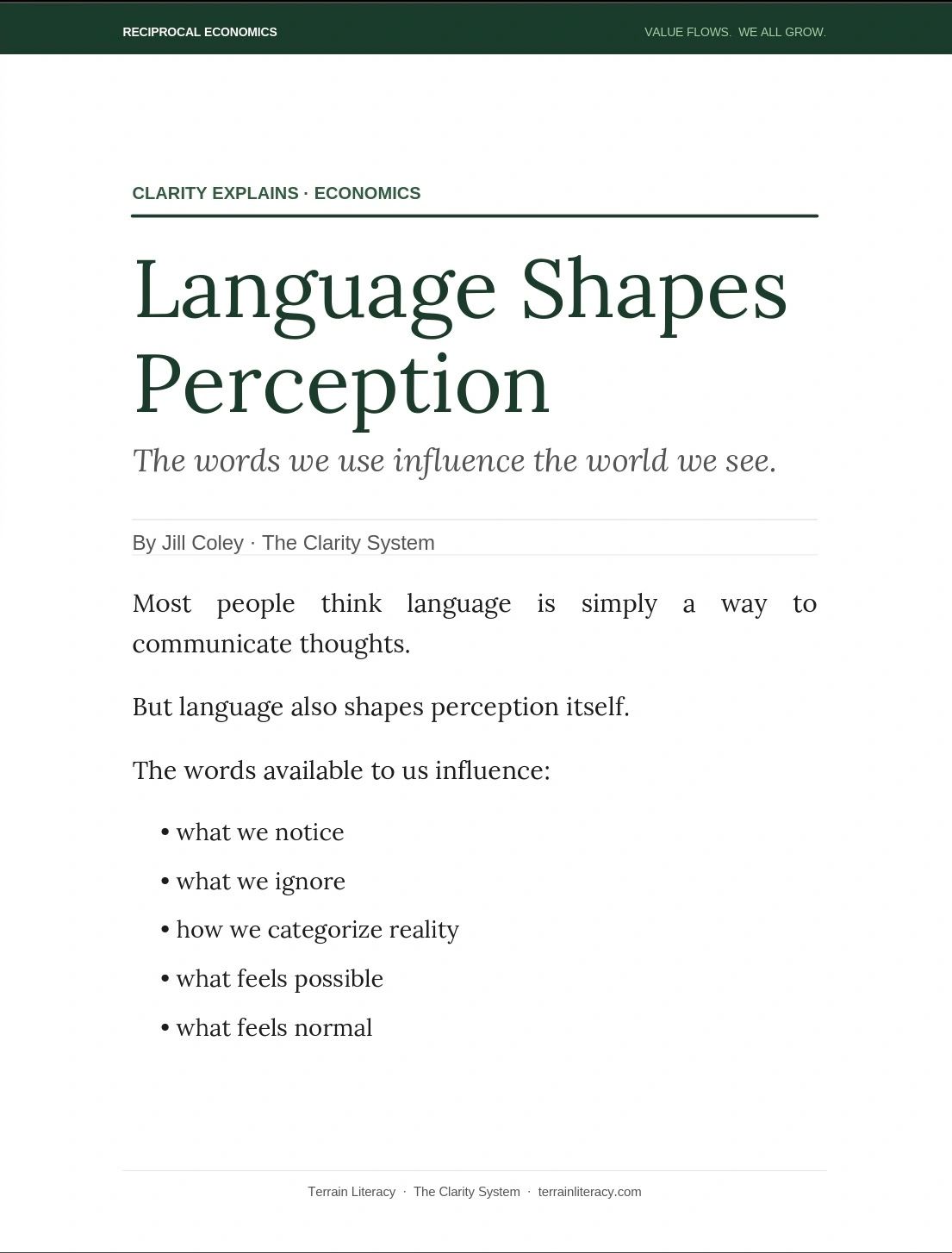 Language shapes how we perceive and understand the world around us.