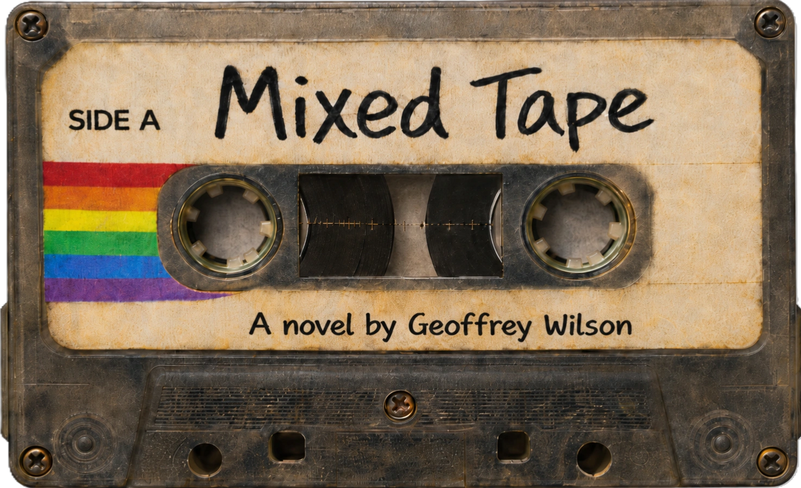 Vintage cassette tape labeled 'Mixed Tape' with rainbow stripes.