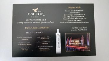 I design a flyer that One Roq Vodka came to Michigan in 2019,