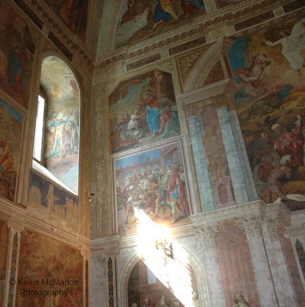 Uglich,  Russia, Church Interior, religious frescos