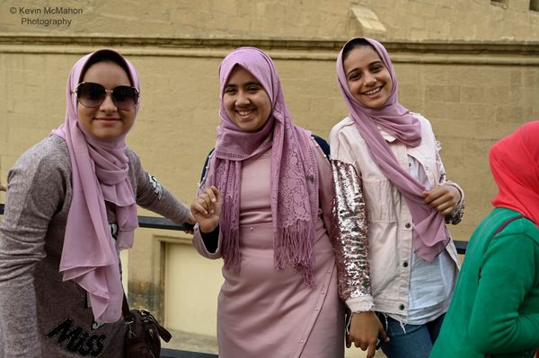 Egypt, Cairo, Mohammad Ali Mosque, laughing Schoolgirls