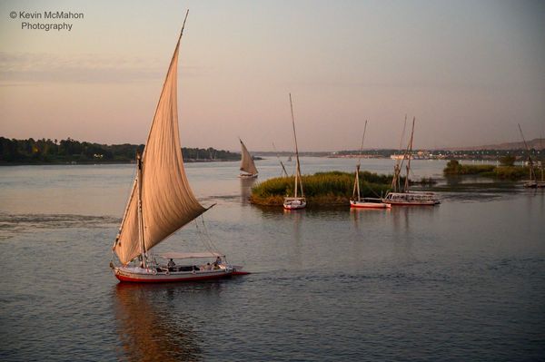  Egypt, Nile River, Felucca, evening