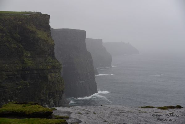 Ireland, Cliffs of Mohr, mist, rainy day