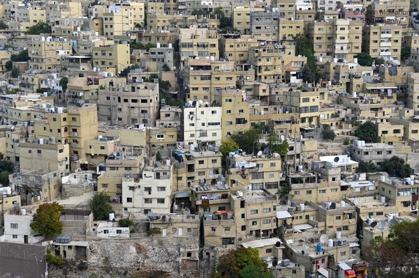 Jordan, Amman, Old City, hillside housing