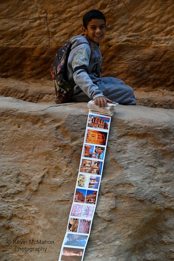 Jordan, Petra, Boy selling Postcards