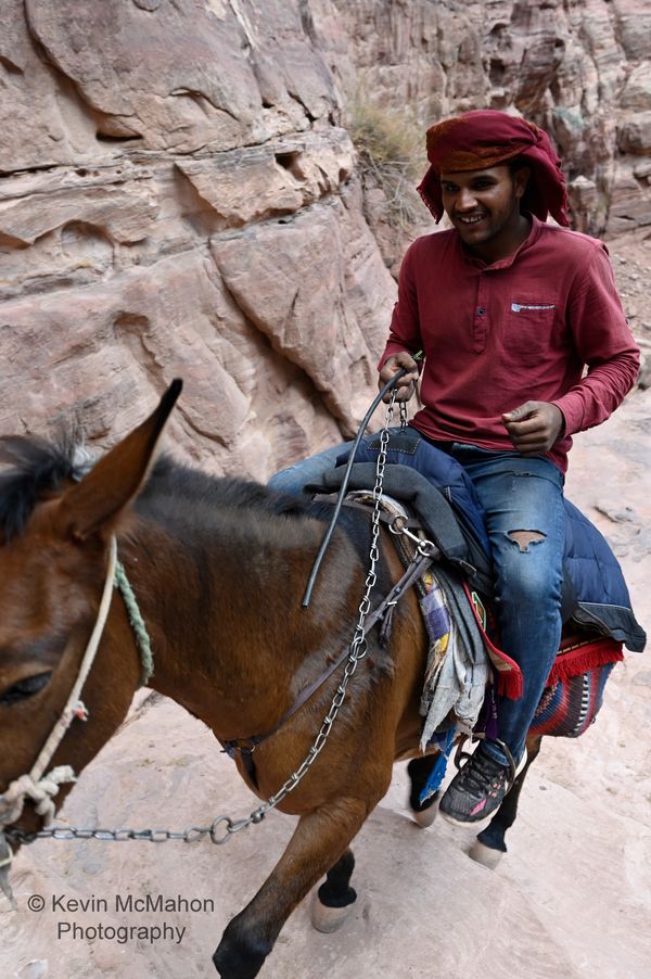 Jordan, Petra, Route to The Monastery, donkey, rider