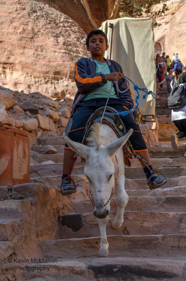 Jordan, Petra, Route to The Monastery, donkey, rider