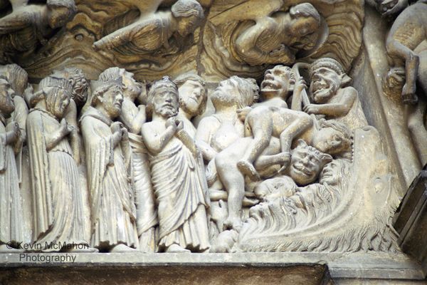 Chartres, Notre Dame, Judgement Day exterior portal, devils
