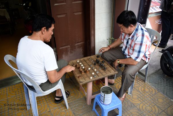 Cambodia, Phnom Penh, chess, street scene