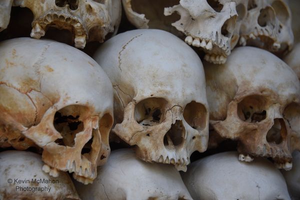 Cambodia, Phnom Penh Killing Fields, skulls, mausoleum