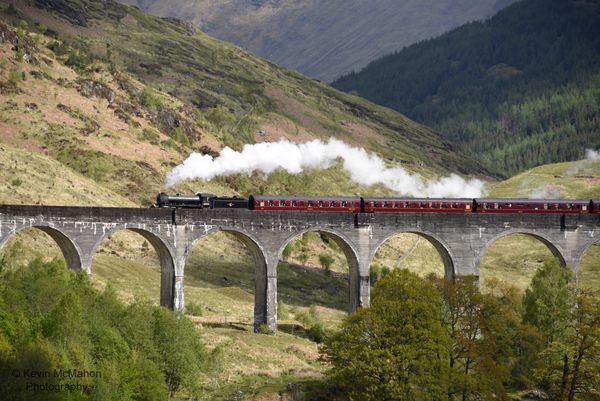 Scotland, Harry Potter Jacobite Train, viaduct, steam engine