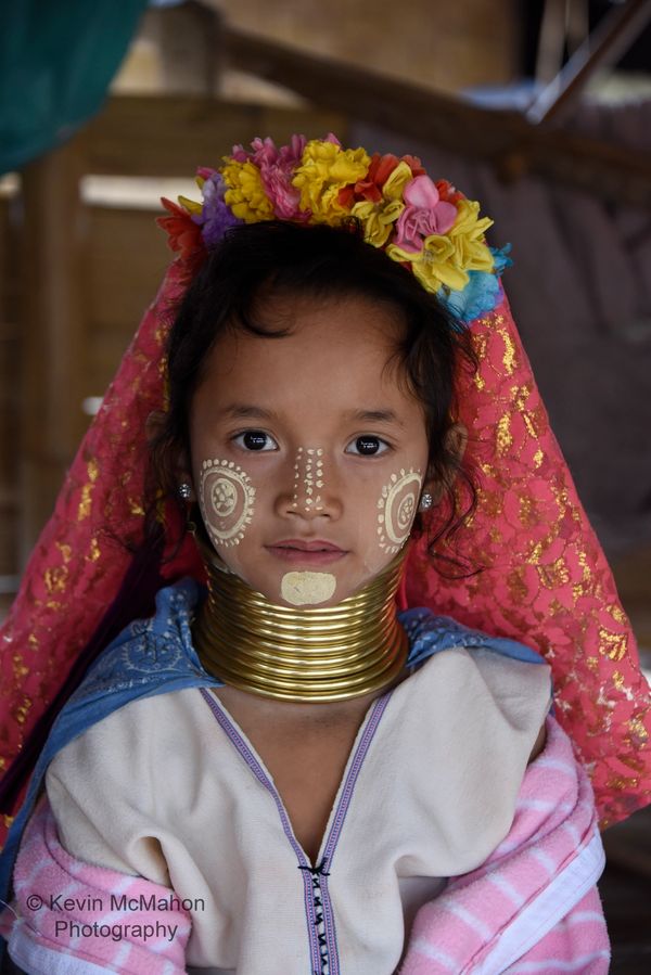 Thailand, Golden Triangle, Karen Village, girl with neck rings