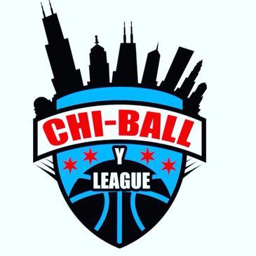 Logo for the Chi-Ball Y League featuring Chicago skyline and basketball elements.