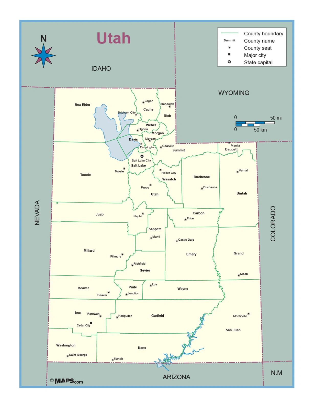 Map of Utah